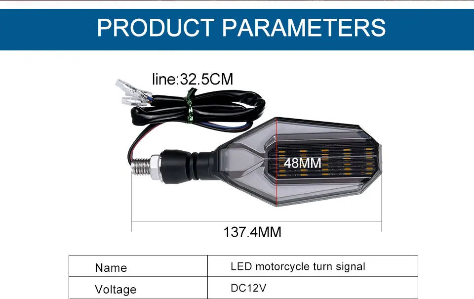 2pcs 12V LED Motorcycle Turn Signal Lights Colorful Flashing Motorbike Indicator Blinker Moto Tail Lights Signal Lamp For Harley (2)