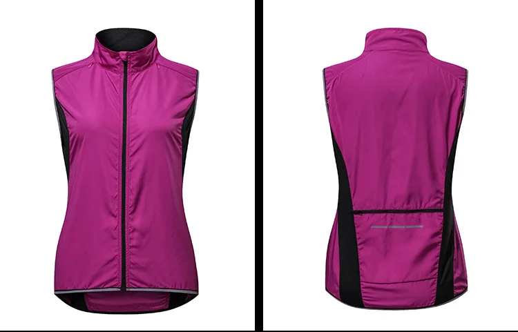 Непромокаемый ветрозащитный светоотражающий жилет без рукавов женские куртки для велоспорта Одежда для велоспорта жилет для бега походные куртки Ciclismo - Цвет: Фиолетовый