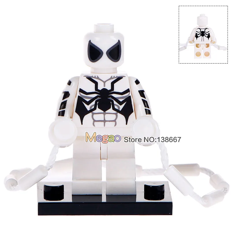 

Drop Shipping Single Sale WM332 White Spiderman With Climbing Rope Vine String Building Blocks Children Gifts Toys