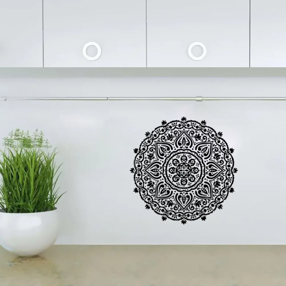 

2017 DIY Contemporary Funny Home Wall Sticker Round Shape Flower Pattern Art Decal Vinyl Sticker For Living Room Bedroom 57*56cm