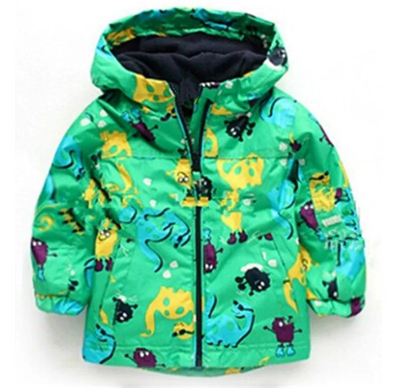 

Children's jacket boys girls windproof rainproof jackets fashion kids dinosaurs raincoat high quality camping hooded coat 17J701