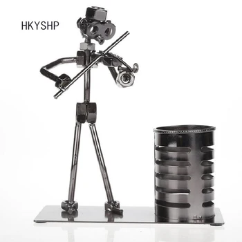 

HKYSHP Creative Office Desk Decoration Pen Holder violin Iron Pen Holder Holiday Gifts School Stationery Office Supplies