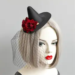 Готический стиль заколка для волос Лолита костюм в стиле стимпанк для косплея Мини Топ макияж вечерние коктейльные головной убор для