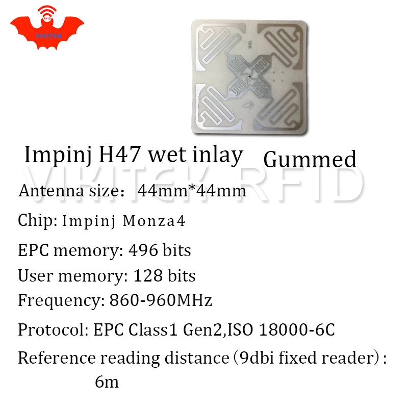 UHF RFID стикер Impinj H47 3D клей влажная инкрустация 1000 шт. 860-960 МГц Monza4 915 м EPC c1g2 ISO18000-6C может использоваться для метка ярлык RFID