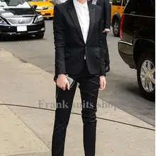 Изготовленные на заказ модные черные женские костюмы с остроконечным лацканом костюмы для женщин две кнопки деловые женские костюмы