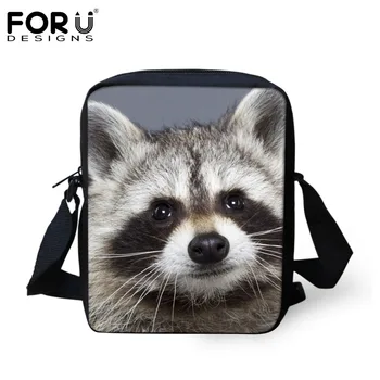 

FORUDESIGNS Cute Animal Print School Bags For Boys Girls Raccoon Schoolbag Children Book Bag Mini Mochila Kids Kindergarten Bag