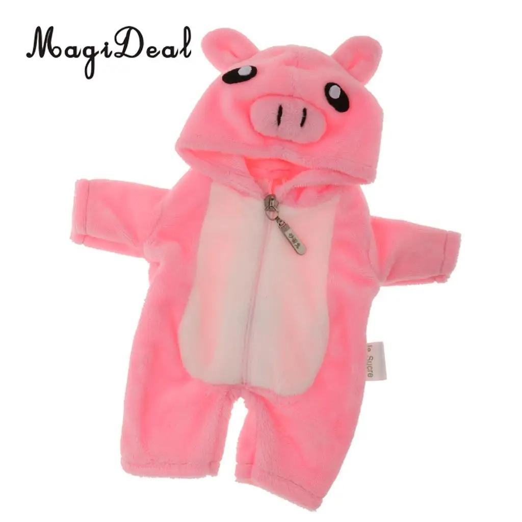 Handmade Clothes Casual Outfits for MellChan Baby Doll 9-11inch Baby Girl Doll Plush Coat Cartoon Rompers Party Clothing