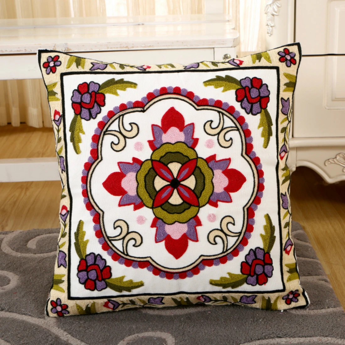

Towel Flowers Embroidery Sofa Cushion Cover Home Decoration Housewarming Car Throw Pillow Cover Home Decor Decorative Pillowcase