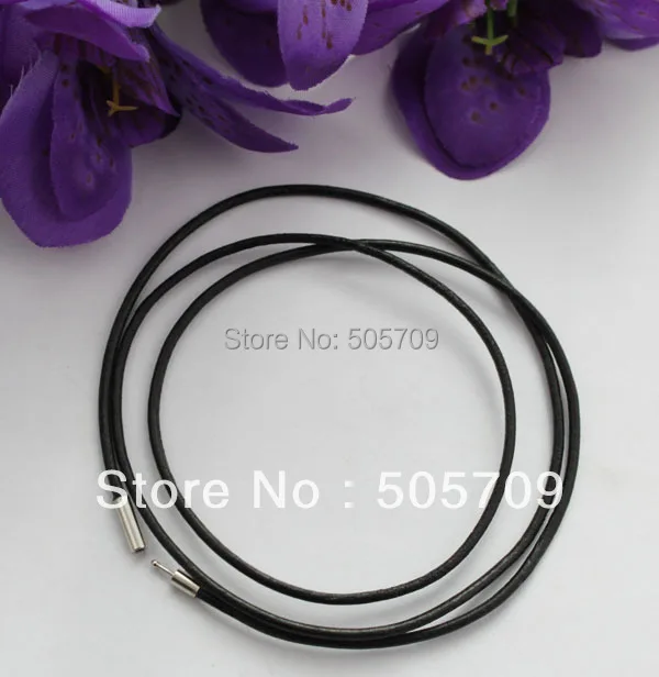 

40 PCS 3mm Black Leather Cord Necklaces 70cm #22500 FREE SHIPPING