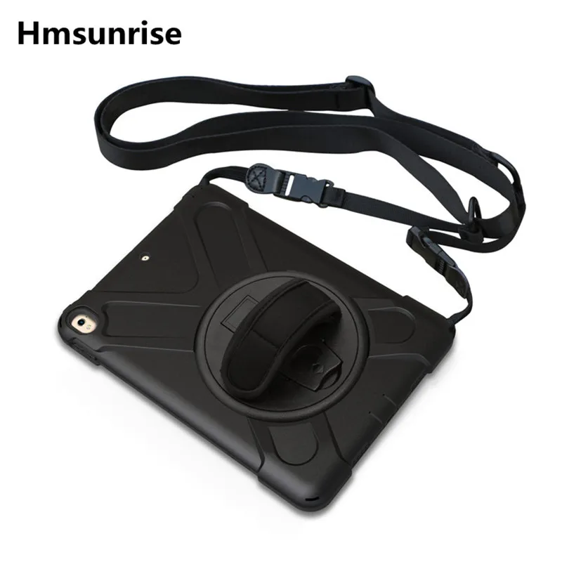 

Hmsunrise Shoulder Strap Case For apple iPad Pro 10.5 Kids Safe Shockproof Heavy Duty Silicone Hard Cover for ipad Air 10.5 2019
