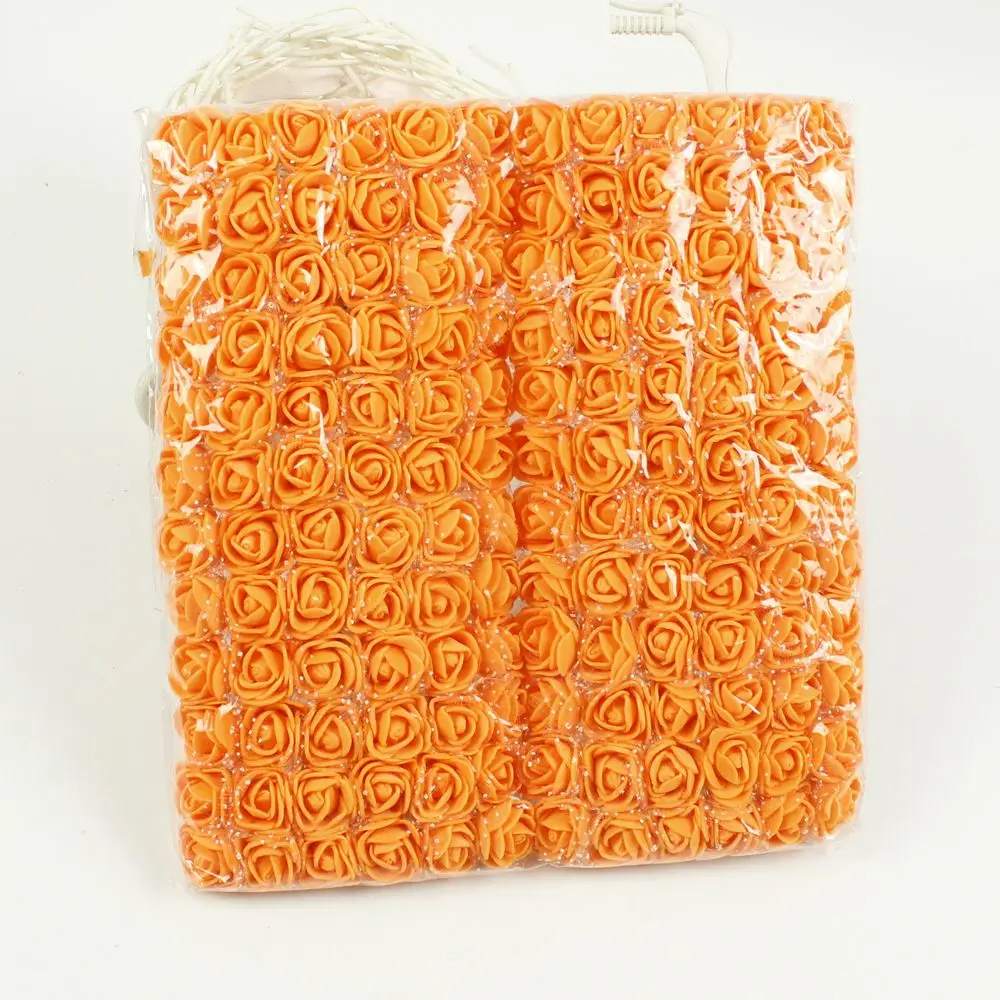 144 шт., искусственные цветы из пенопласта для дома, украшение автомобиля, Свадебный помпон, сделай сам, декоративный венок, свадебный цветок, фальсифицированный - Цвет: Orange