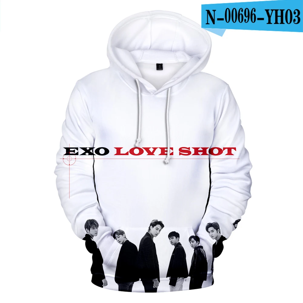 K Pop EXO Love Shot harajuku modies толстовки Толстовка Повседневная с длинными рукавами для женщин мужчин негабаритных хип хоп Bangtan Одежда для мальчиков - Цвет: 3D