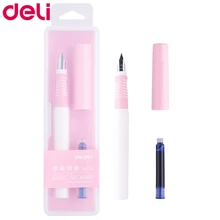 Deli blue ink fountain pen A906 pupils' smooth calligraphy Gift Boxed with changeable ink bag iraurita invisible ink pen with ink revealing blue led 3 ag3