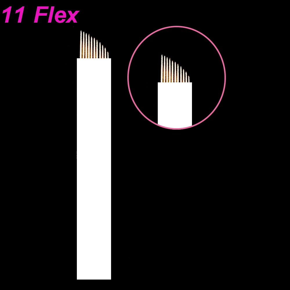 500 шт. 9/11/12 Flex пластинки Игольный микроблейдинг tebori иглы шпильки игольное лезвие для татуировки ручная ручка для бровей Перманентный макияж