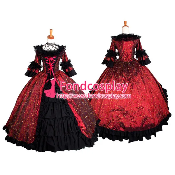 

Victorian Rococo Medieval Gown Ball Dress Gothic Embroidered Tafetta Cosplay Costume Tailor-made[G761]
