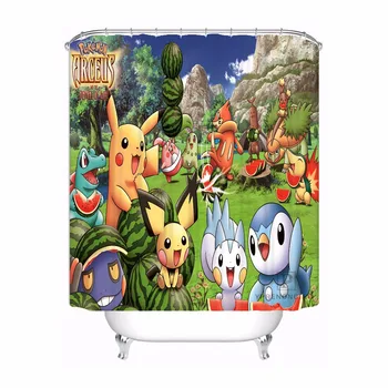 

Custom Pokemon Pikachu Shower Bath Bathroom Curtain Mildewproof Waterproof Polyester Various Sizes#0421-21-56