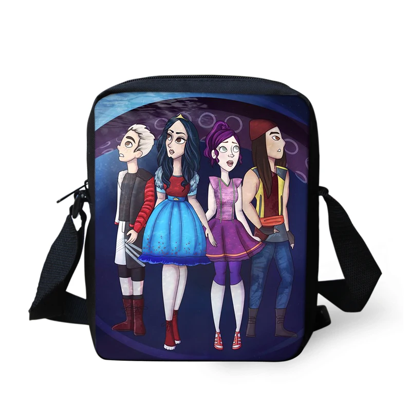Thikin Descendants Shoulder Messenger Bag Crossbody School Supplies for Girls School Supplies Shopping Bags Mochila Infantil