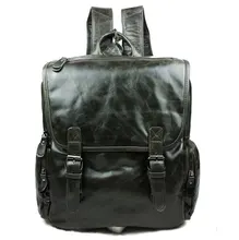 Luxury Vintage Fashion Casual Genuine Oil Wax Leather Cowhide Men Women Travel Backpack Backpacks Shoulder Bag Bags Schoolbag