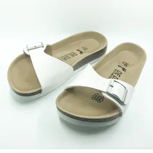 Más el tamaño 5-11 del estilo del verano Zapatos Mujer Sandalias Flip Flop zapatillas de Corcho de calidad Superior Hebilla de Zapatillas de Moda Casual envío gratis