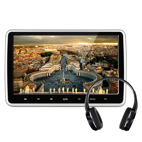 XST 10,1 дюймов 1024*600 Автомобильный подголовник монитор dvd-плеер USB/SD/HDMI/IR/FM TFT ЖК-экран сенсорная кнопка 32 бит игровой пульт дистанционного управления - Цвет: With Headphone