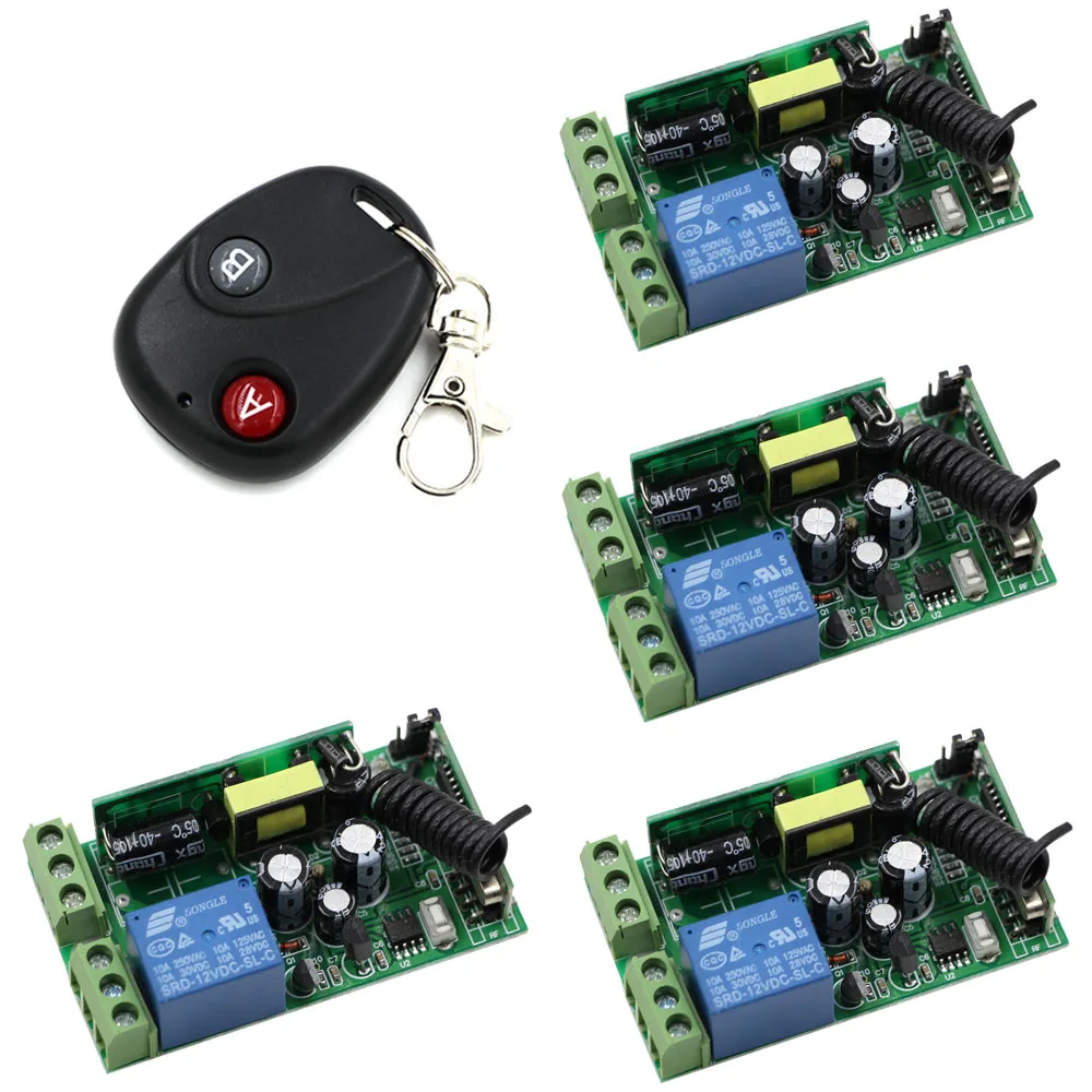 Household Quality AC 85V 110V 220V 250V Wide Voltage 1CH RF Wireless Remote Control Switch System 4 *Receivers & Transmitter Household Quality AC 85V 110V 220V 250V Wide Voltage 1CH RF Wireless Remote Control Switch System 4 *Receivers & Transmitter