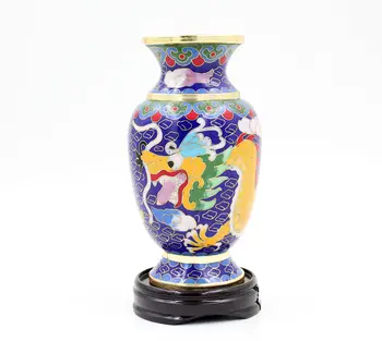 

Chinese Handmade Vintage dragon Cloisonne Copper Vase Ornament Home Decor Craft Gift