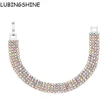 LUBINGSHINE pulseira feminina, разноцветные женские браслеты с кристаллами, свадебные ювелирные изделия, стразы, браслет на запястье