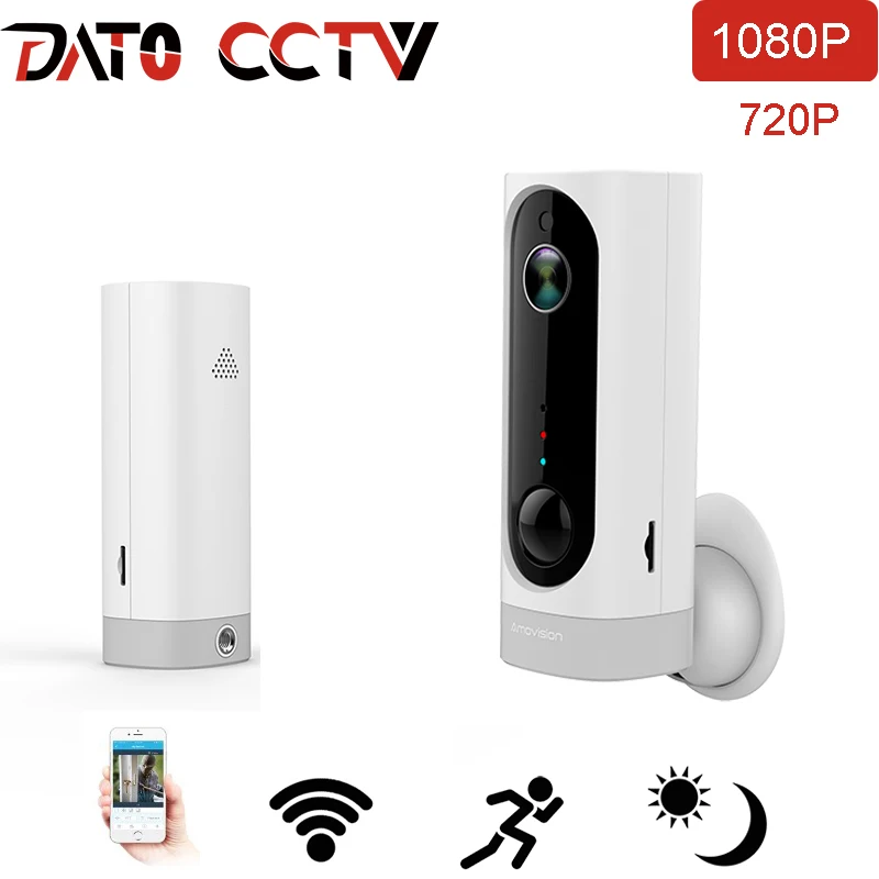 

1080p battery ip camera mini build in mic two way talk wireless wifi remote control portable safe home 720p cctv network camera