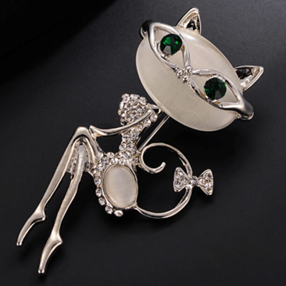 Женская Брошь со стразами модная брошь в виде кошки|pins and brooches|cat pinbrooch fashion |