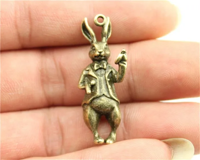 10pcs/lot Charms Rabbit Antique Bronze Color Rabbit Charms Pendant