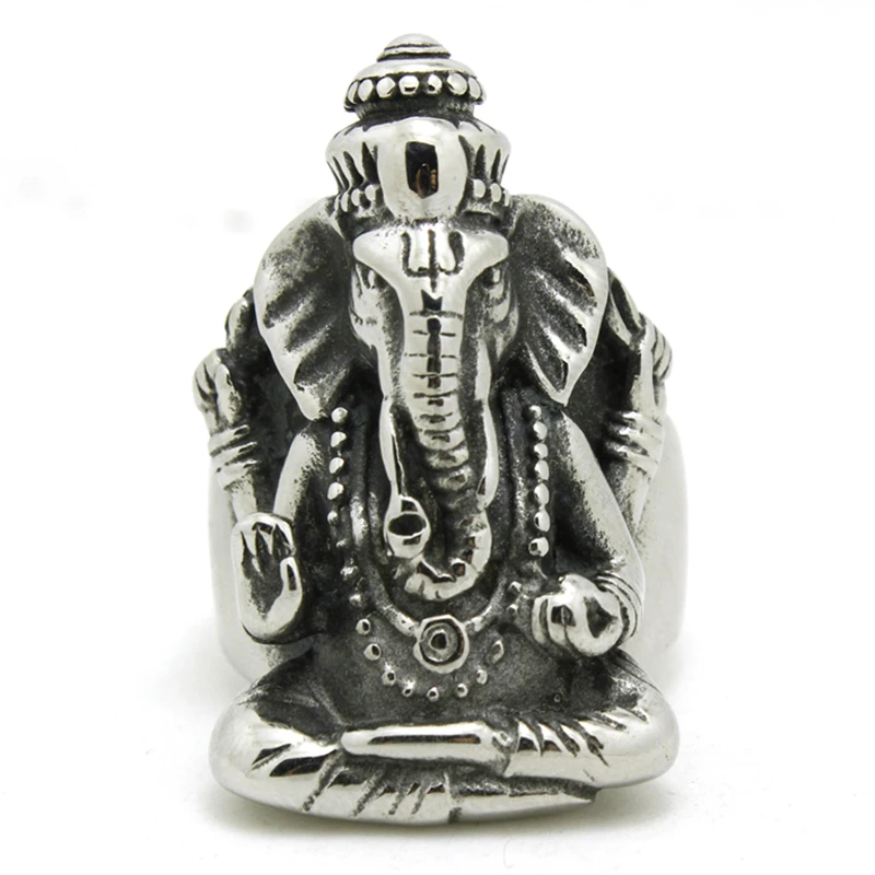 1pc Mens Boys 316L Stainless Steel Big Elephant Ring Biker Factory Price | Украшения и аксессуары