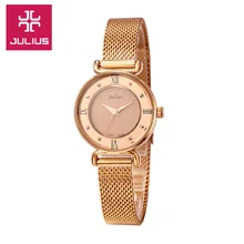Julius Lady Woman Watch Quartz Hours Best Fashion Dress Bracelet Steel Band Roman numerals Girl Birthday