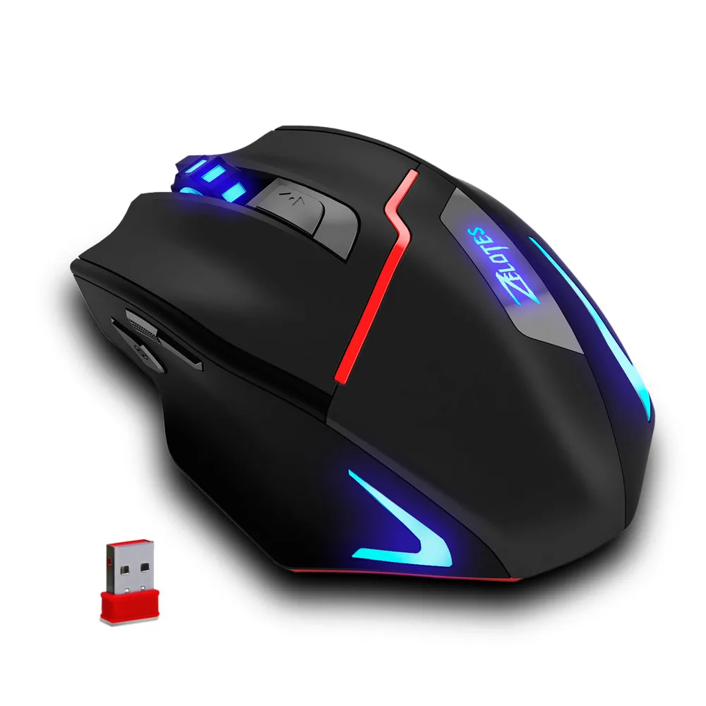 

ZELOTES F-18 Dual-mode Gaming Mouse 3200DPI Wired/Wireless adjustable DPI LED Light 7 Color Change Z30425