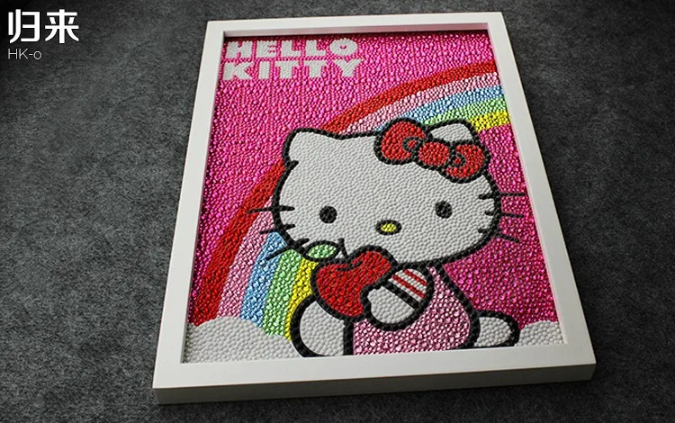 30*40 см 5D Diy Алмазная картина Kitty/Rainbow, Круглые граненые Стразы для Diy 5D полная Алмазная вышивка живопись для ребенка