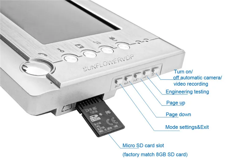 8 Гб SD карты записи интеркомов для квартиры 2 единицы " цветной монитор Клавиатура RFID домашний видеофонический дверной звонок+ пульт дистанционного управления