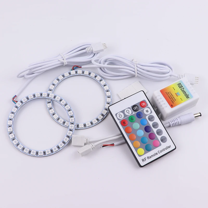 Latest Headlight Multi-color RGB LED Angel Eyes Halo Ring Eye DRL RF Remote Control for Alfa Romeo Mito 2008- Accessories