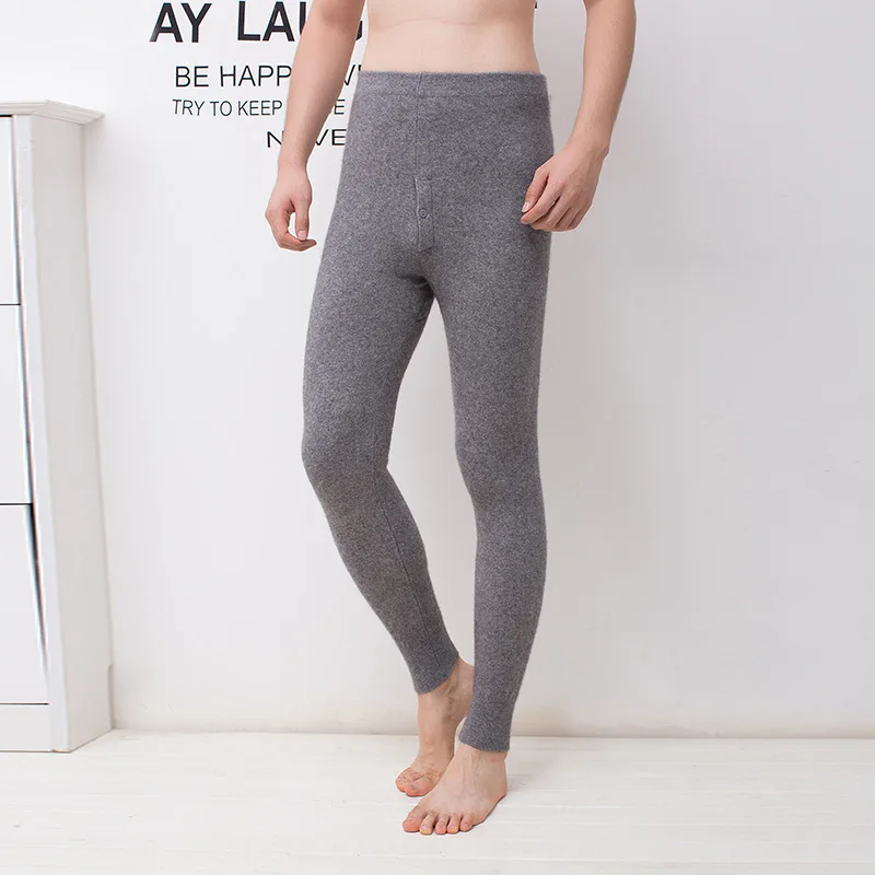 Men Leggings 100% Pure Cashmere Knitted Trousers Winter New Fashion ...