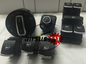 

FAT ship chrome auto headlight switch rearview side mirror switch window switch for vw passat b6 golf jetta mk5 mk6 cc tiguan