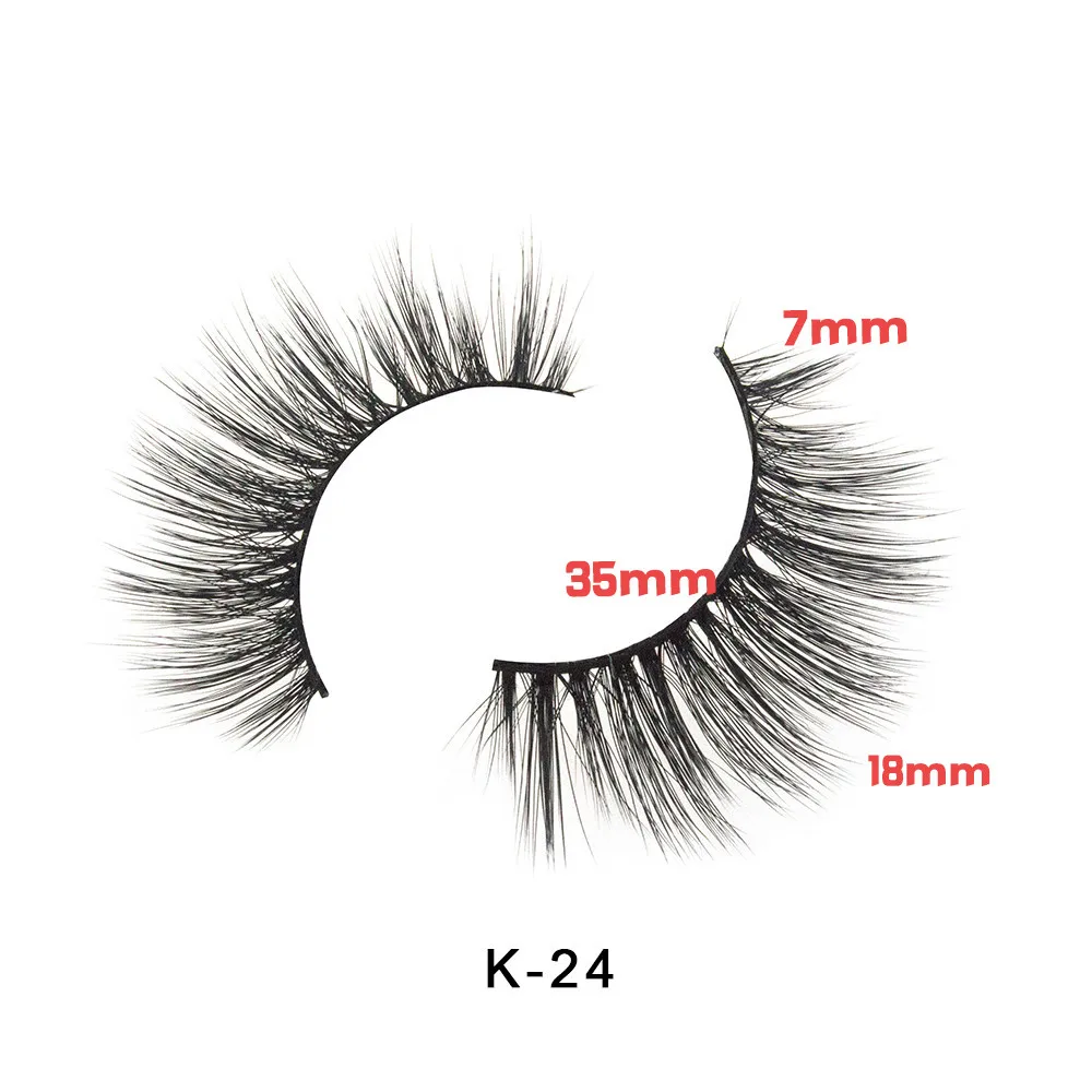 Корона ресницы 5 пар частная этикетка искусственные 3D норковые ресницы толстые ручной работы безжалостные Роскошные макияж шелковые ресницы - Цвет: K-24