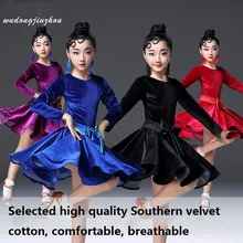 Румба Самба детская Самба ча танго юбка стандартная сальса для девочек спандекс платья для латинских танцев бальное танцевальное платье