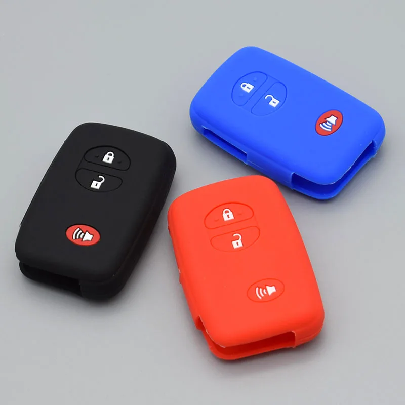 

silicone key fob case cover For Toyota Camry Highlander Prado Crown Land Cruiser Prius Aqua Hilux Rav4 3 button Remote protect
