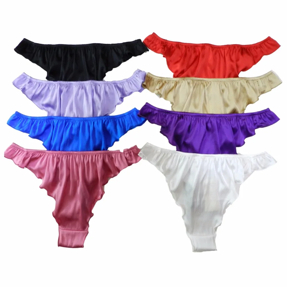 panasilk 8pcs Women's 100 Silk String Thong Panties Size S M L XL XXL