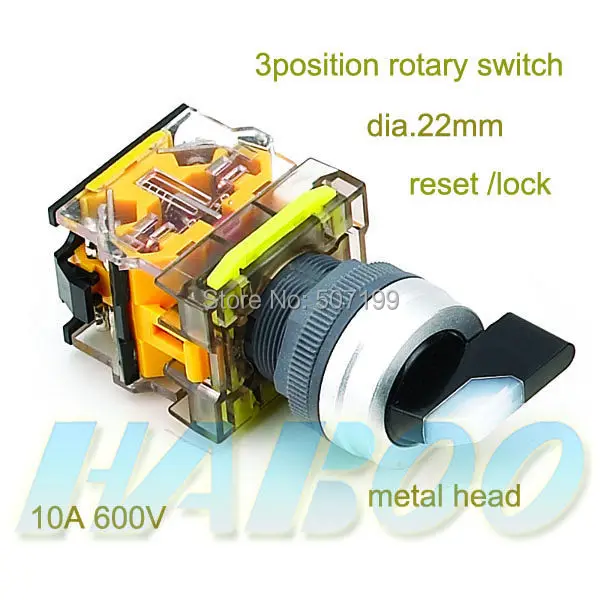 22mm Self Resetting Mini Rotary Selector Switch 3 Position Momentary Rotary Switch With Long Handle I4949166361