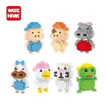 Nanoblock WiseHawk mcmug porco animais figuras de ação modelo bonito dos desenhos animados DIY montagem blocos de construção de brinquedos presentes para as crianças.