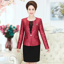 Новинка, высокое качество, костюм для мамы среднего возраста, свадебное платье для женщин, для работы размера плюс, модные костюмы красного и фиолетового цвета