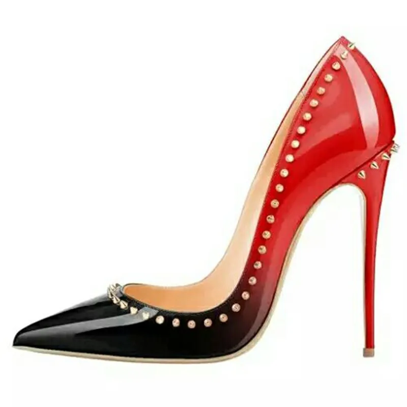 

THEMOST 2019 European and American fashion New Gradual Tip Rivet Sexy Women's Single Shoes party footware Single shoes