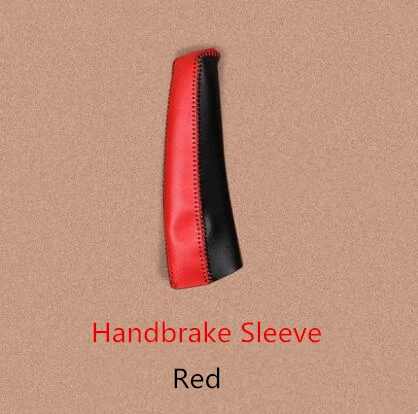 Натуральная кожа ручка переключения передач рукав ручного тормоза рукав украшения крышки ручного шитья для Volvo V40 2012-17 автомобильные аксессуары - Название цвета: Red
