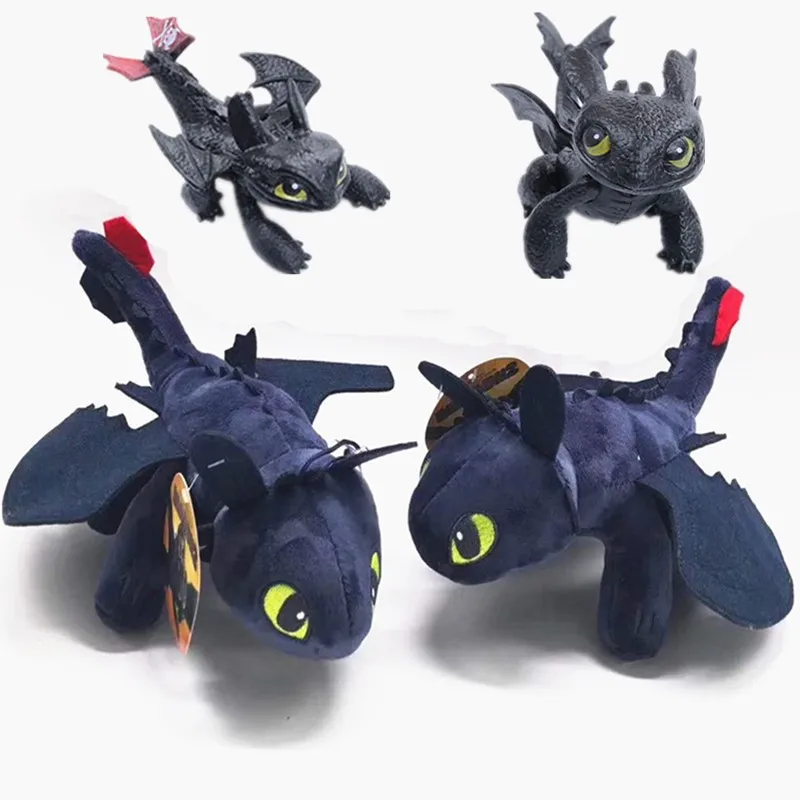 

Hot style How To Train Your Dragon Toys Night Fury Dragon Plush Doll Toys Toothless Dragon Action Figure Children Toys Kids