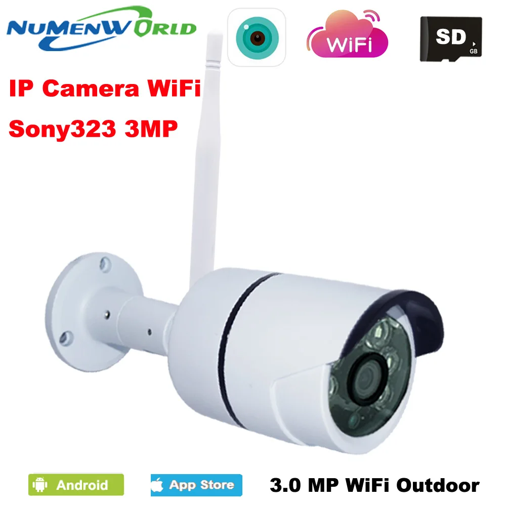 Беспроводная камера видеонаблюдения ONVIF H.264/H.265 Wi Fi IP 3 Мп ночное видение Поддержка
