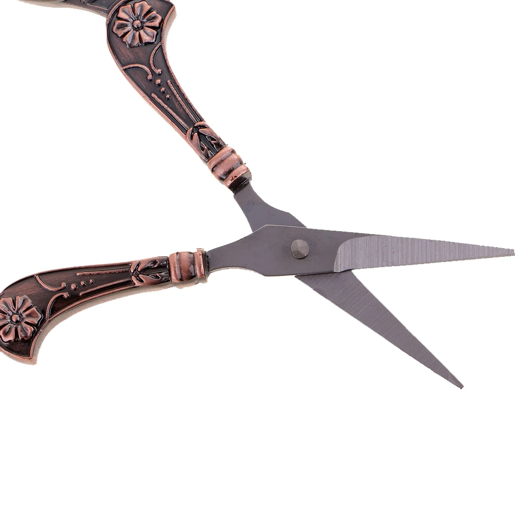 Vintage Europea Style Floral Scissors for Needlework Embroidery Sewing Craft Red Bronze/ Bronze